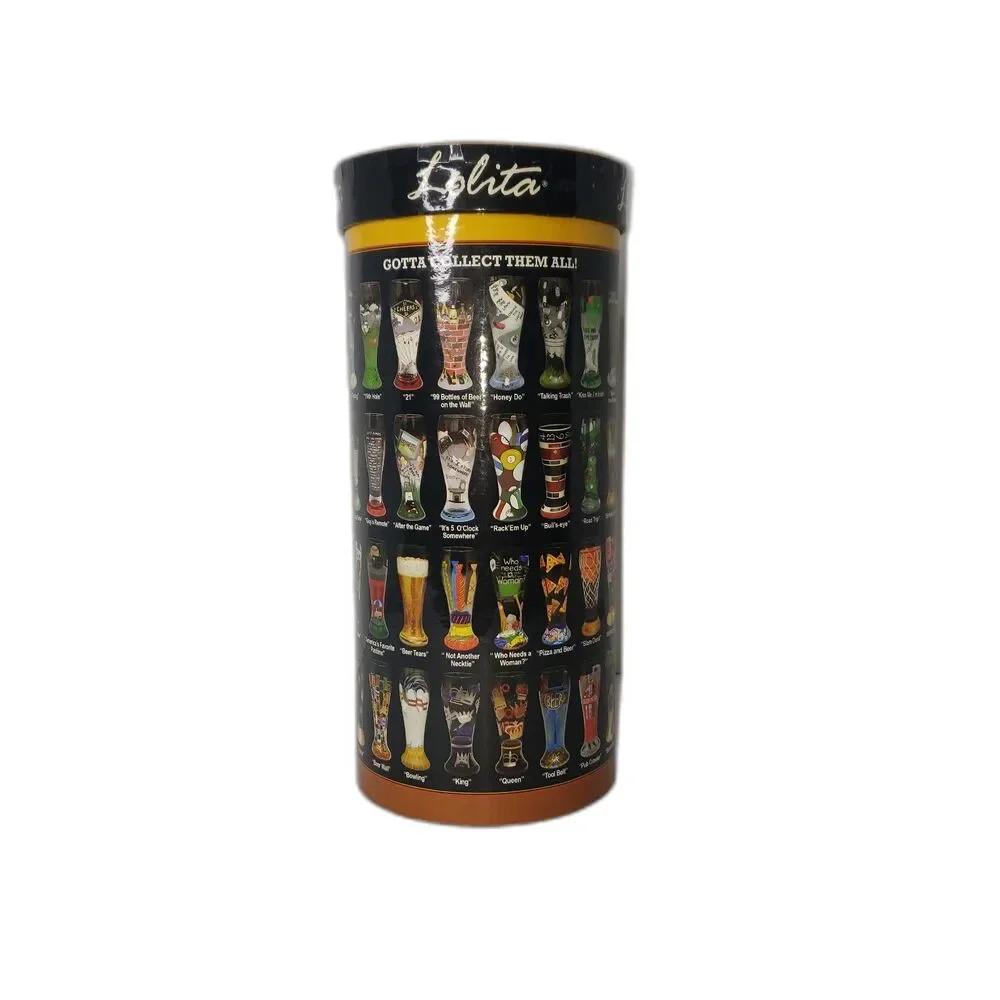 LOLITA Gotta Love Beer Hand Painted Pilsner Glass 22oz